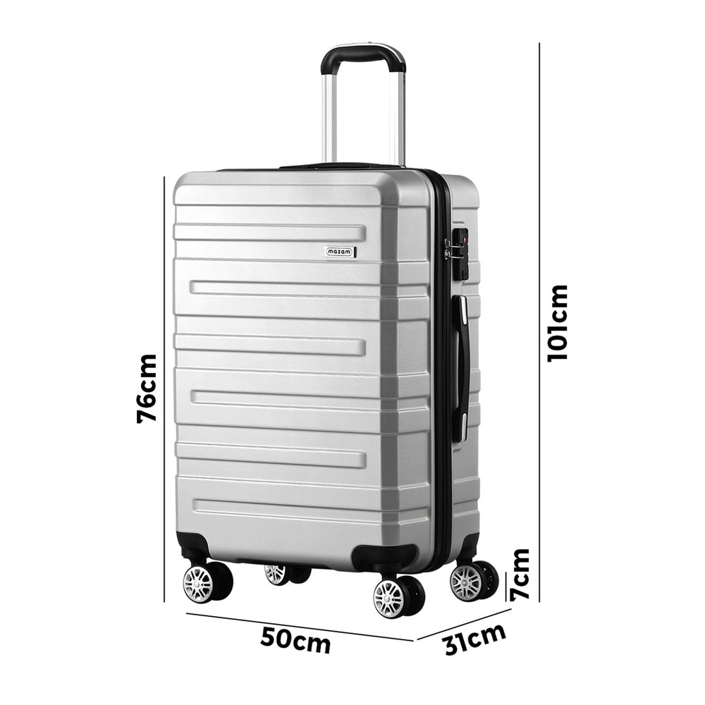 28 inch Luggage Set TSA Lock Hard Case Silver