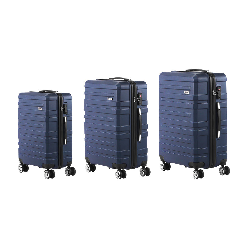 Mazam 3PCS Luggage Set TSA Lock Hard Case Navy