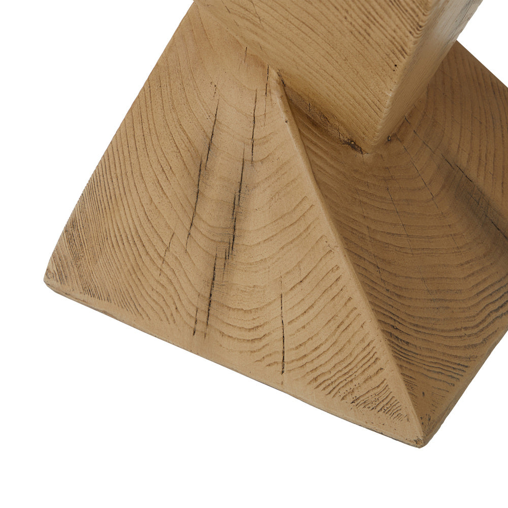 Side Table Terrazzo Concrete Wooden Natural