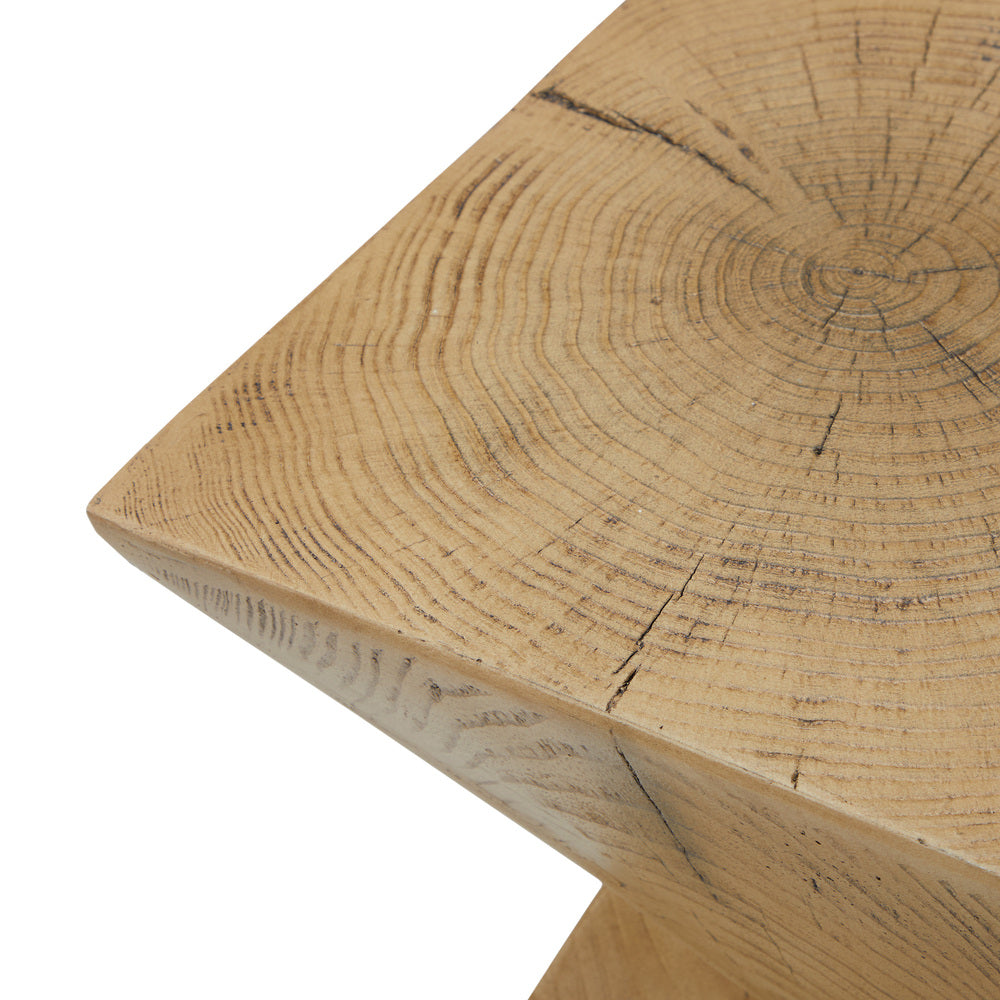 Side Table Terrazzo Concrete Wooden Natural