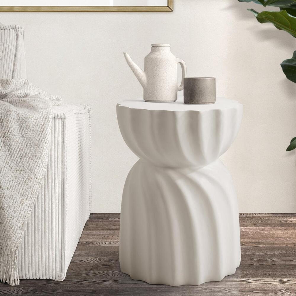 Side Table Terrazzo Hourglass Concrete Stool Stand