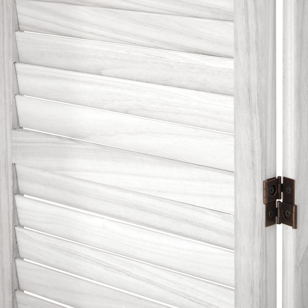 8-Panel Wooden Room Divider Foldable White