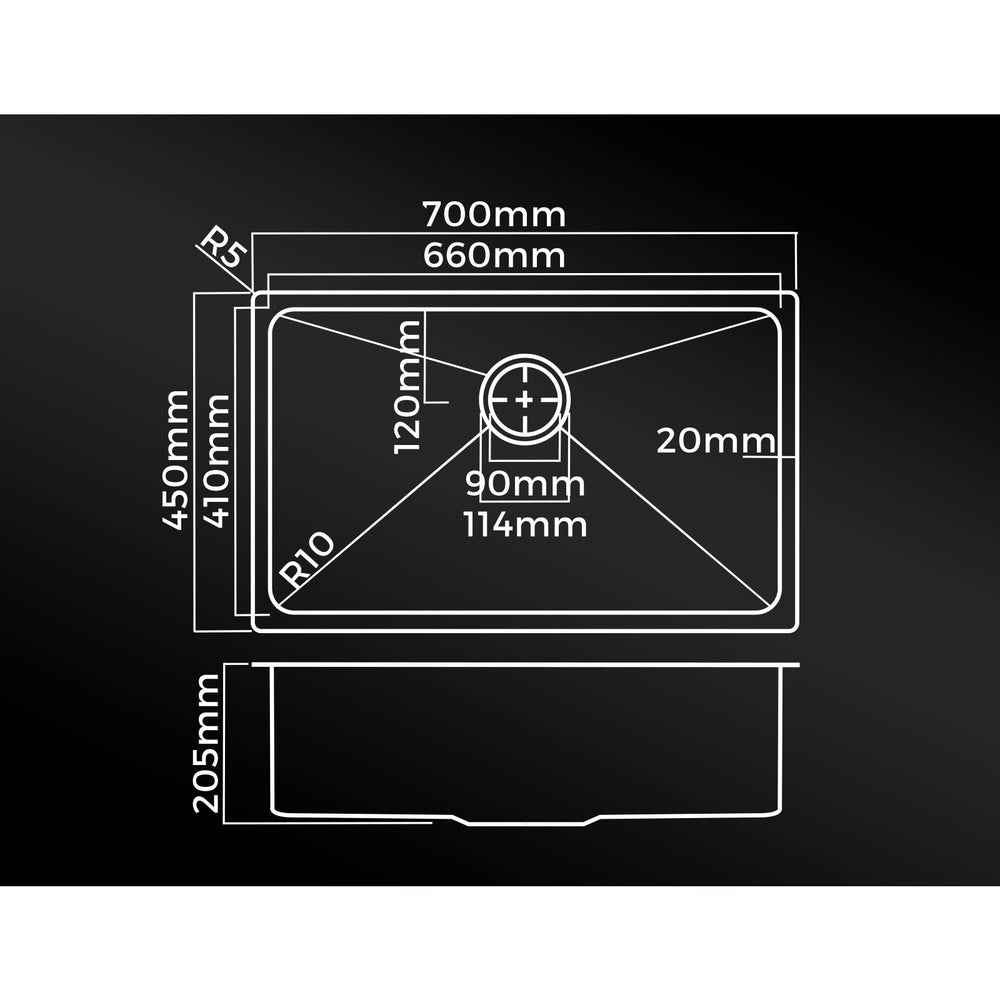 Black Stainless Steel Single Bowl Sink