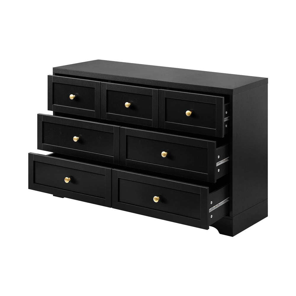 Chest of Drawers 7 Drawers Black