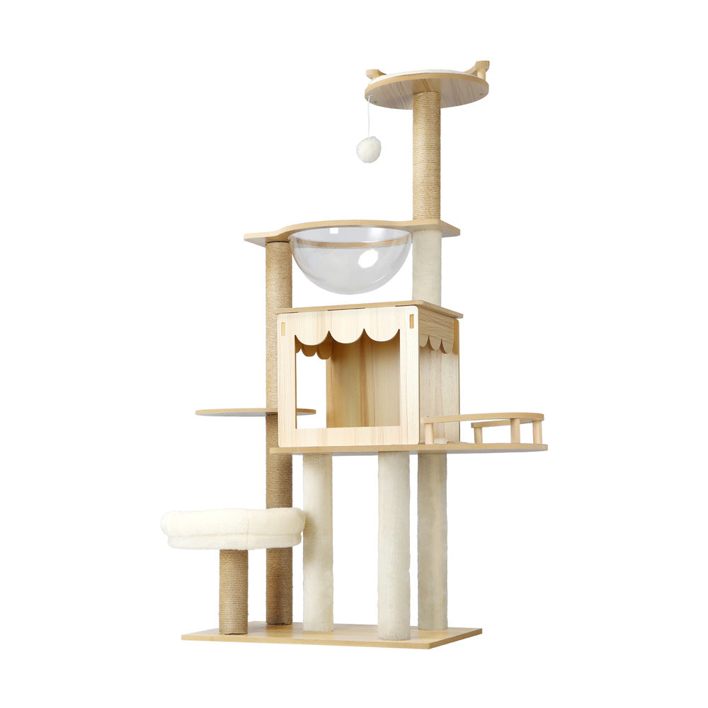 Cat Tree with Scratching Post Condo and Ladder 131cm