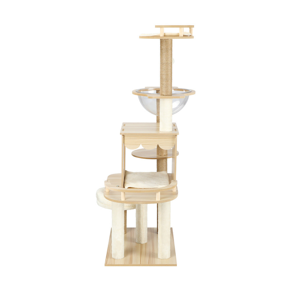 Cat Tree with Scratching Post Condo and Ladder 131cm