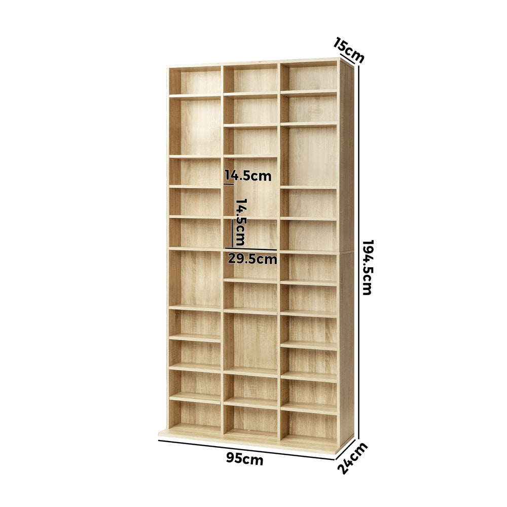 Adjustable Wooden Media Display Shelf for 1044 CD/DVD