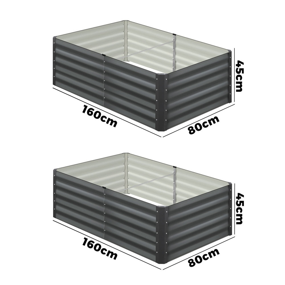 2 pcs Galvanized Steel Garden Bed