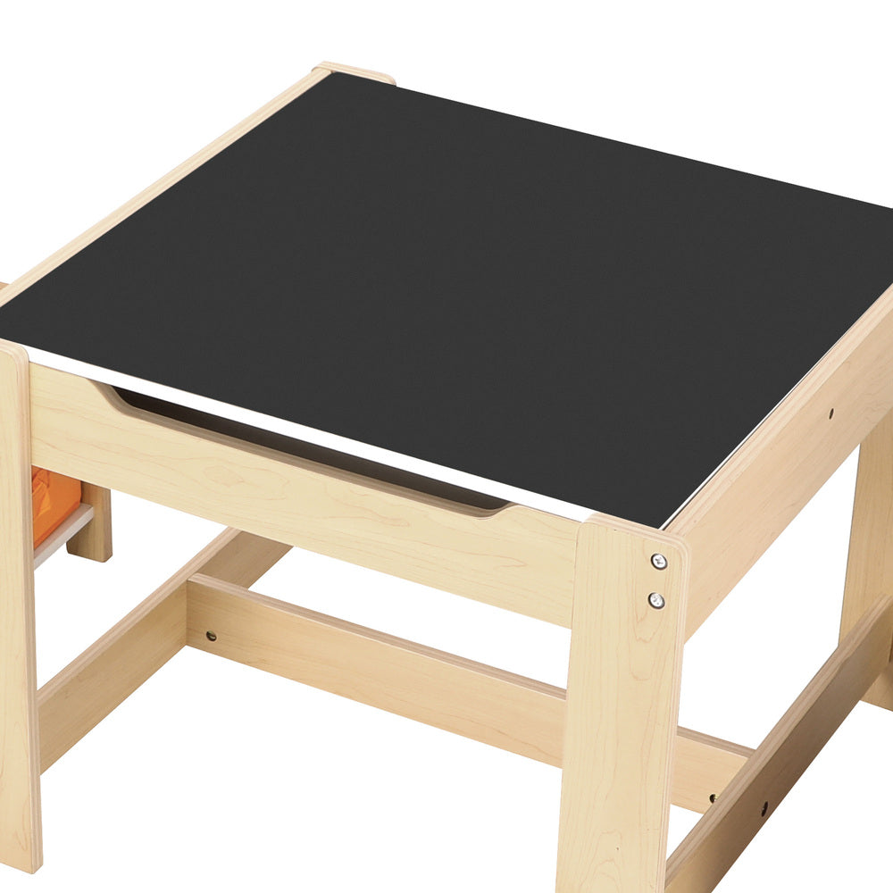 Kids Table and Chairs Set with Toys Storage Box