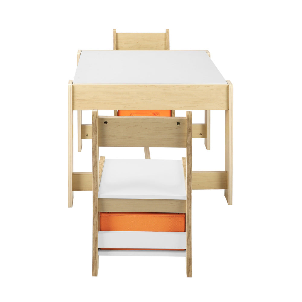 Kids Table and Chairs Set with Toys Storage Box
