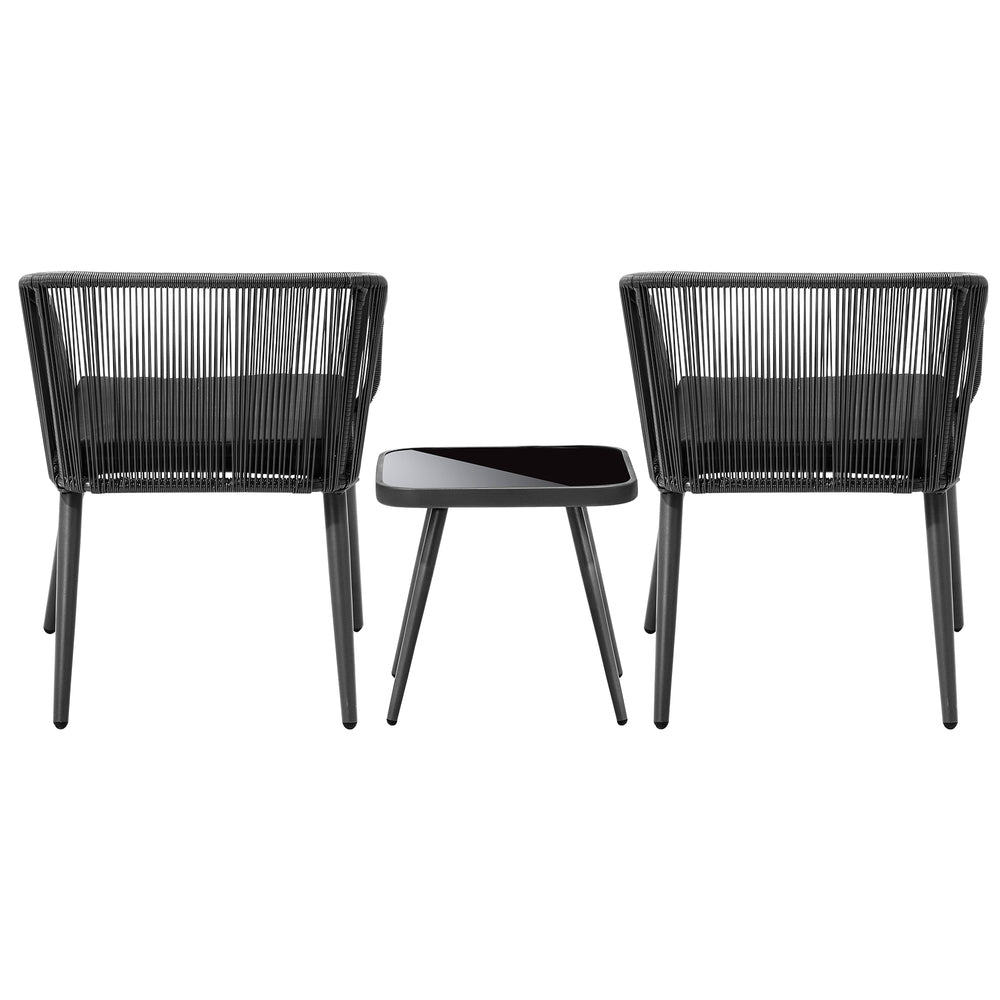 Outdoor Furniture Set with Chairs and Side Table 3pcs