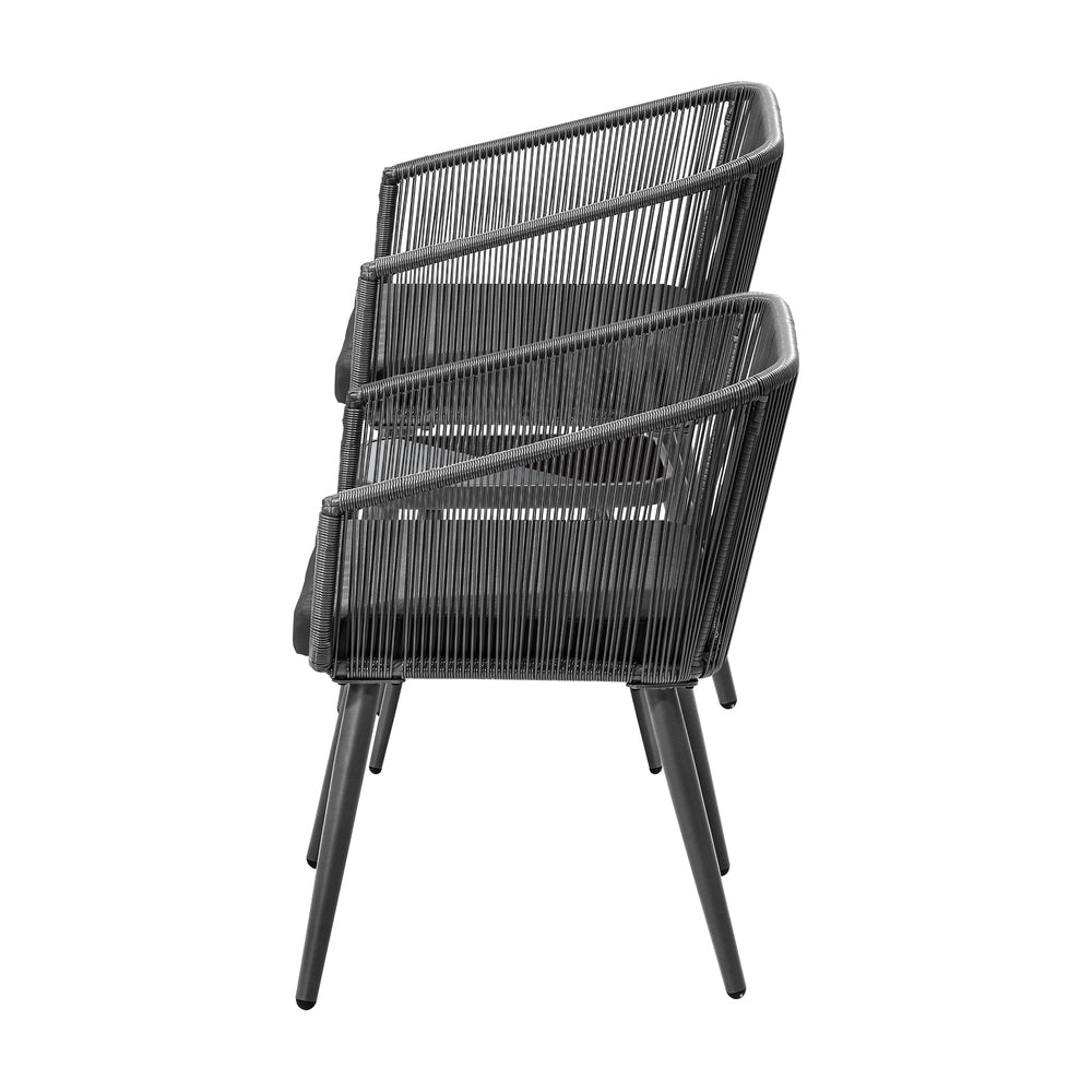 Outdoor Furniture Set with Chairs and Side Table 3pcs