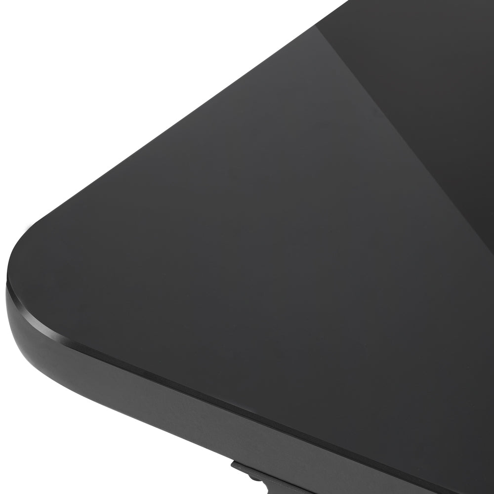 Outdoor Dining Side Table with Glass Tabletop Grey