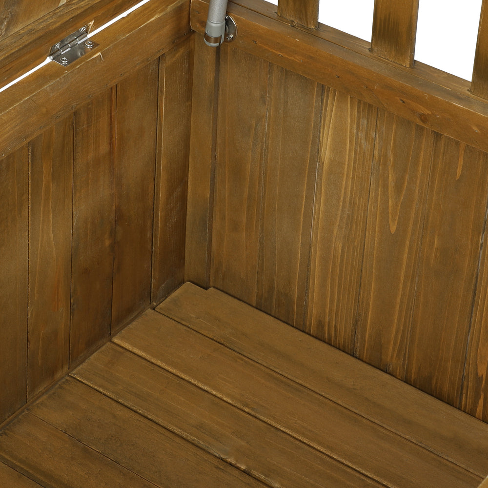 Outdoor Wooden Storage Bench with Waterproof Top