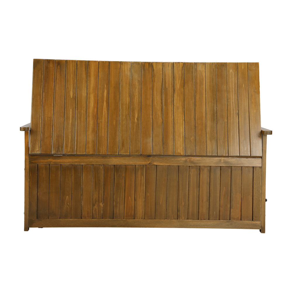 Outdoor Wooden Storage Bench with Waterproof Top