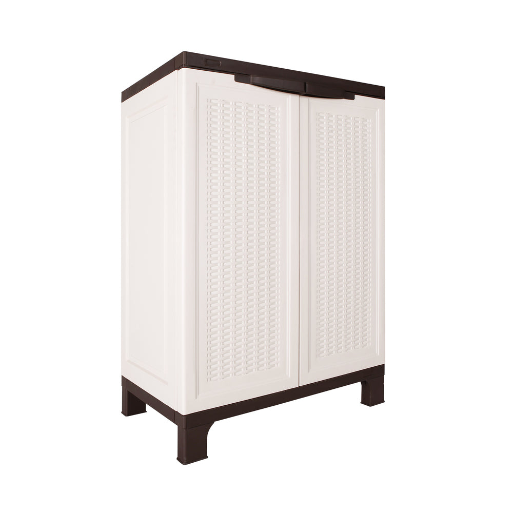 Outdoor Storage Cabinet with Removable Shelf Lockable Beige