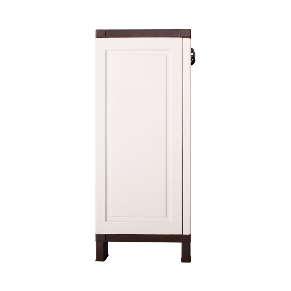 Outdoor Storage Cabinet with Removable Shelf Lockable Beige