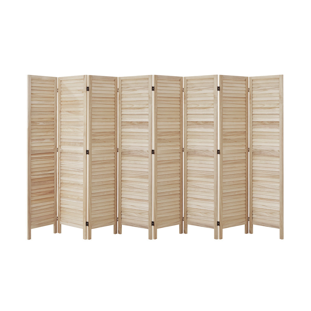 8 Panel Timber Wooden Room Divider Natural