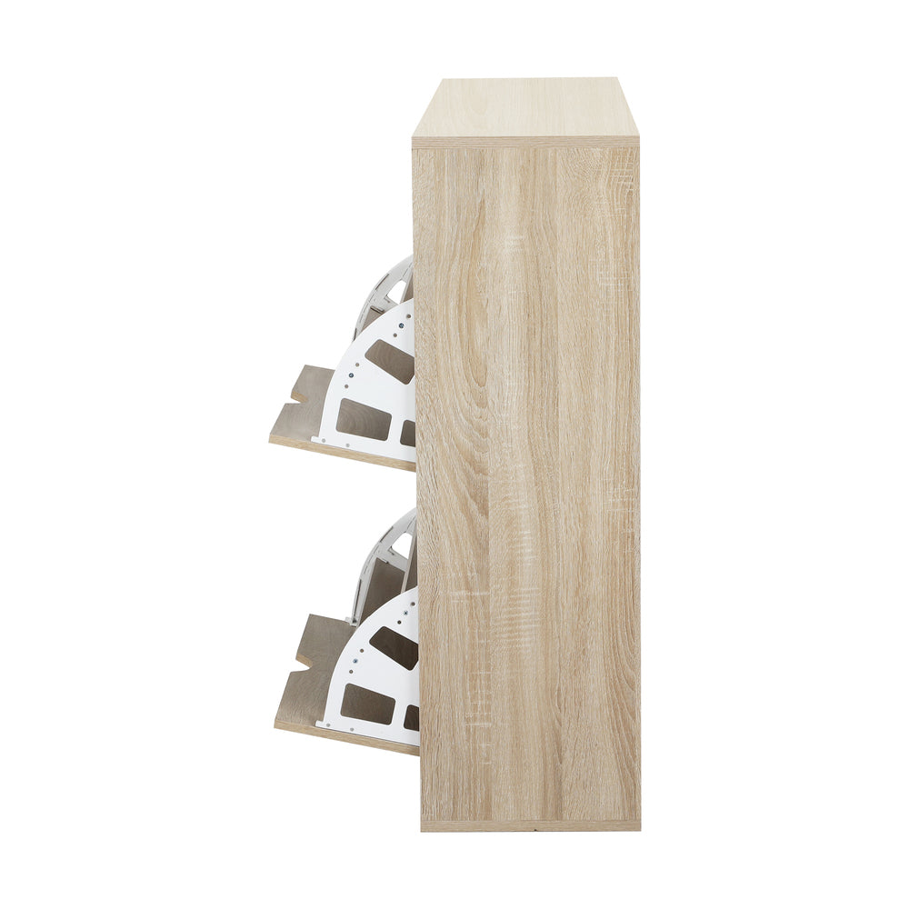 Shoe Storage Cabinet with 4 Compartments and 2 Drawers