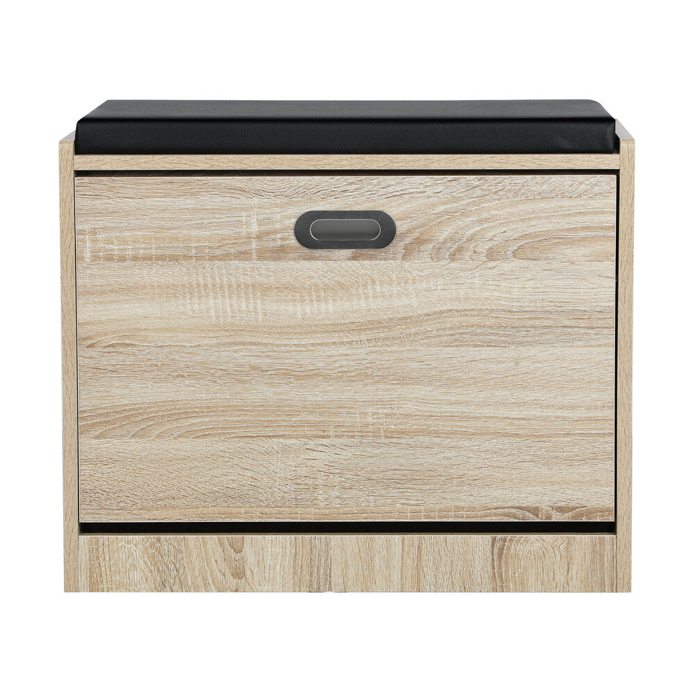 Wooden Shoe Storage Bench with PU Seat