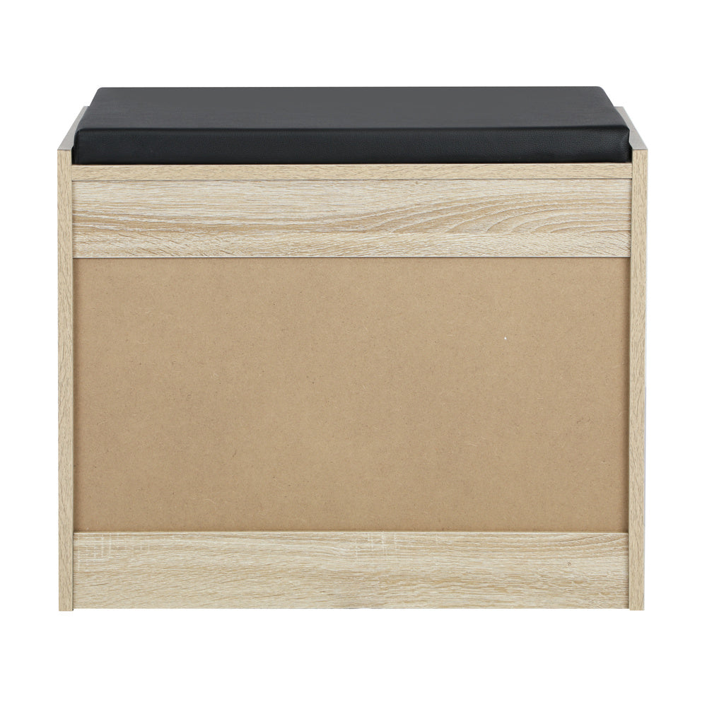Wooden Shoe Storage Bench with PU Seat