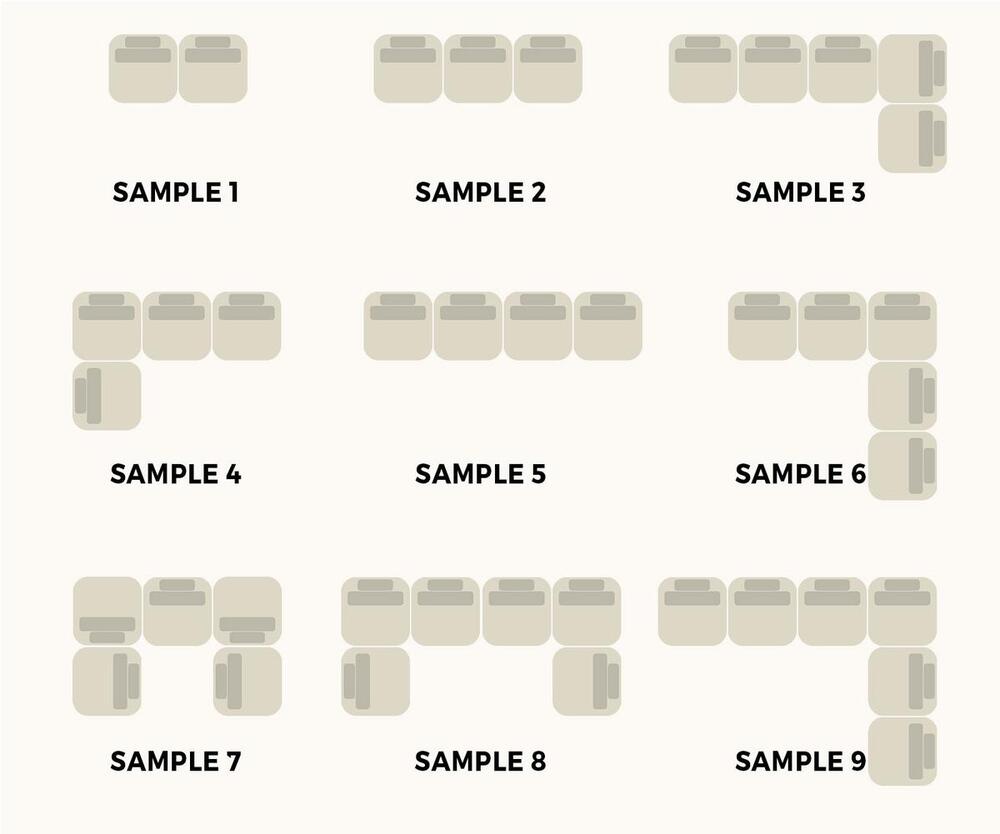 Modular Armless Sofa with Adjustable Backrest Grey