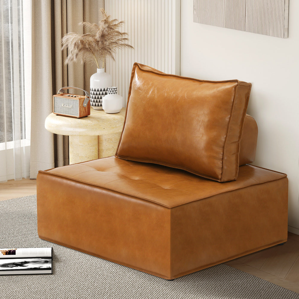 PU Leather Couch Sofa Brown