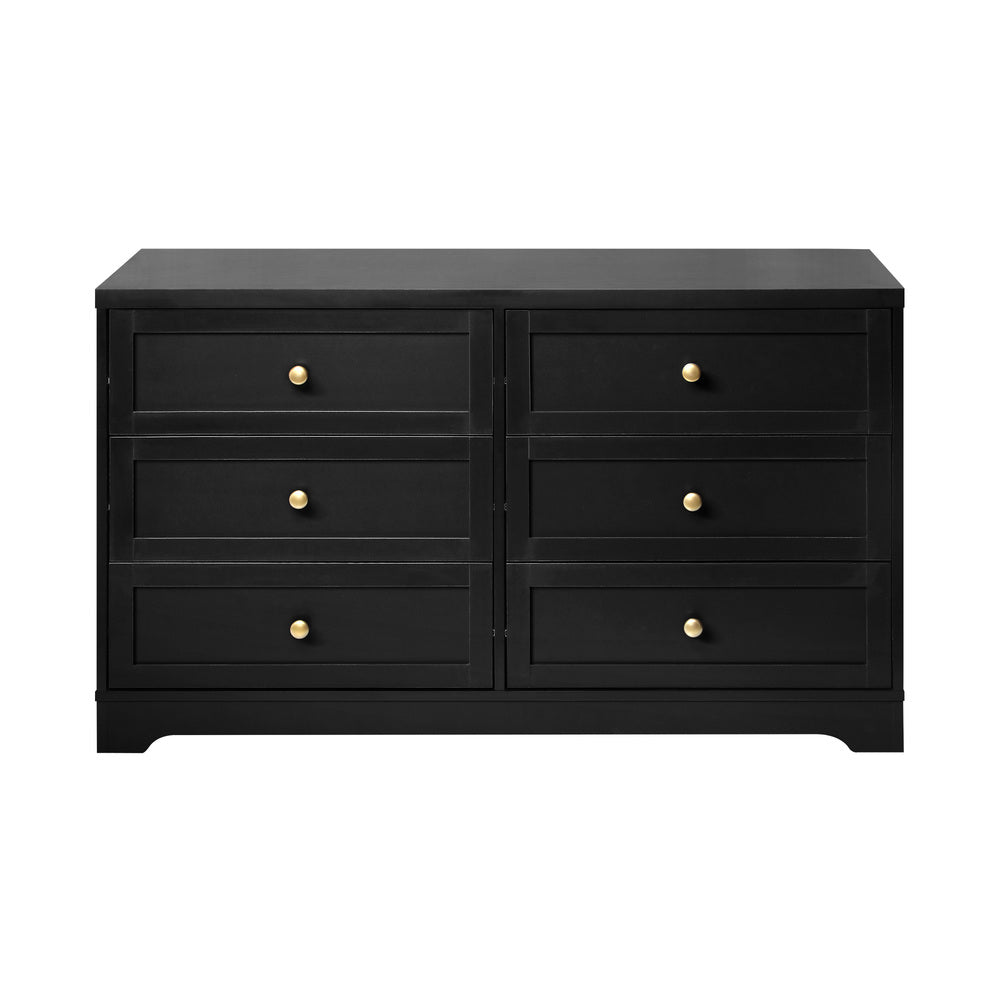 6 Drawer Chest of Drawers Black