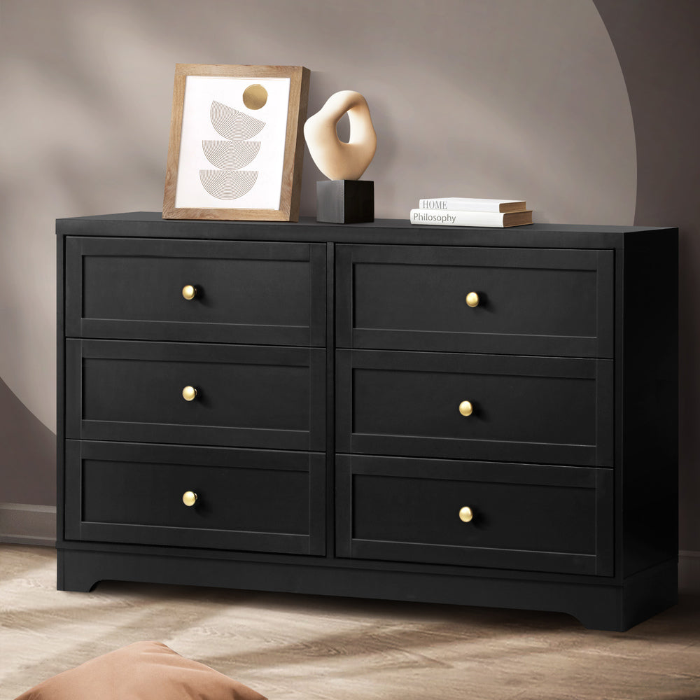 6 Drawer Chest of Drawers Black