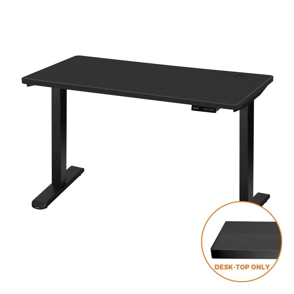 Standing Desk Tabletop with Drilled Hole Black 140x70cm