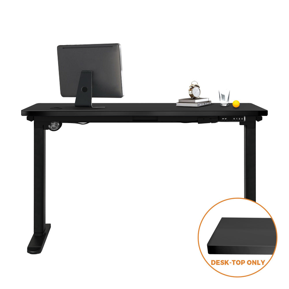Standing Desk Tabletop with Drilled Hole Black 140x70cm