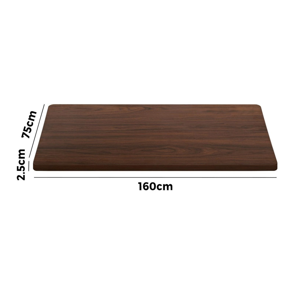 Standing Desk Tabletop with Drilled Hole Walnut 160x75cm