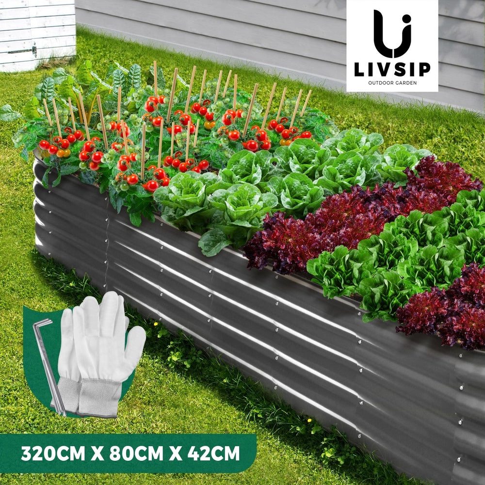 Galvanized Steel Raised Garden Bed Vegetable Planter