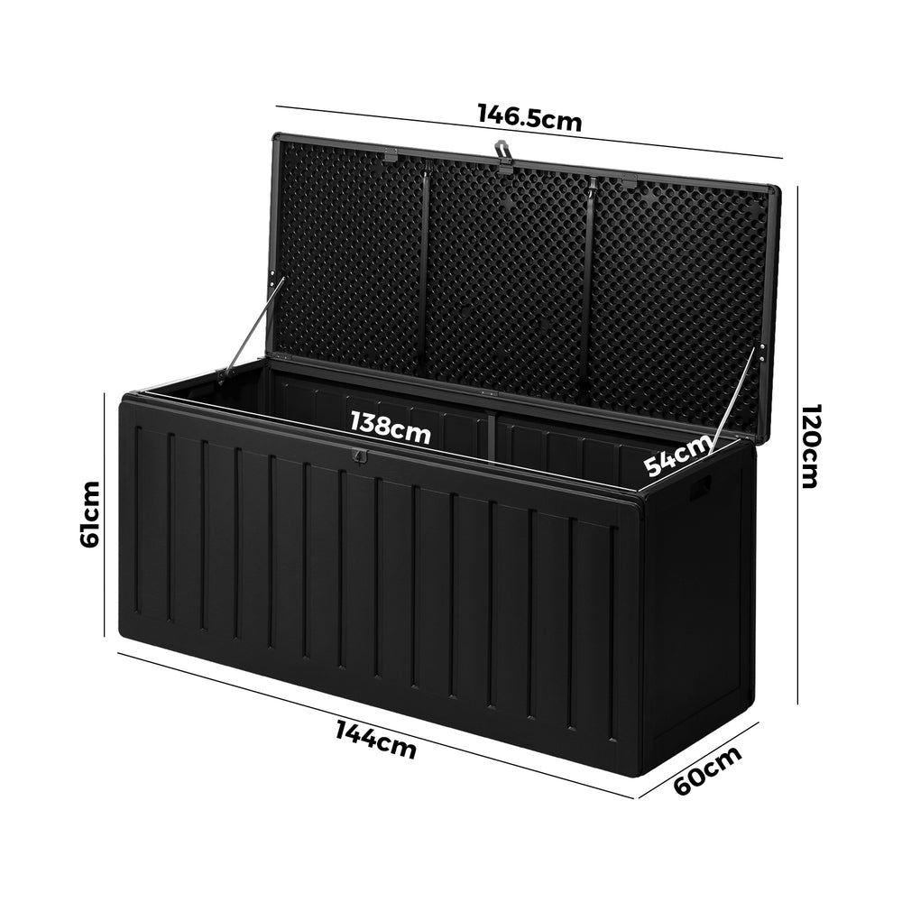 Outdoor Storage Bench Box 490L Black