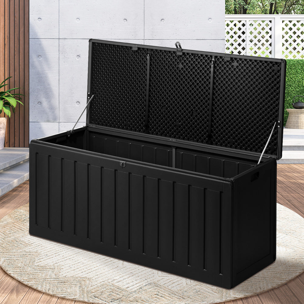 Outdoor Storage Bench Box 490L Black