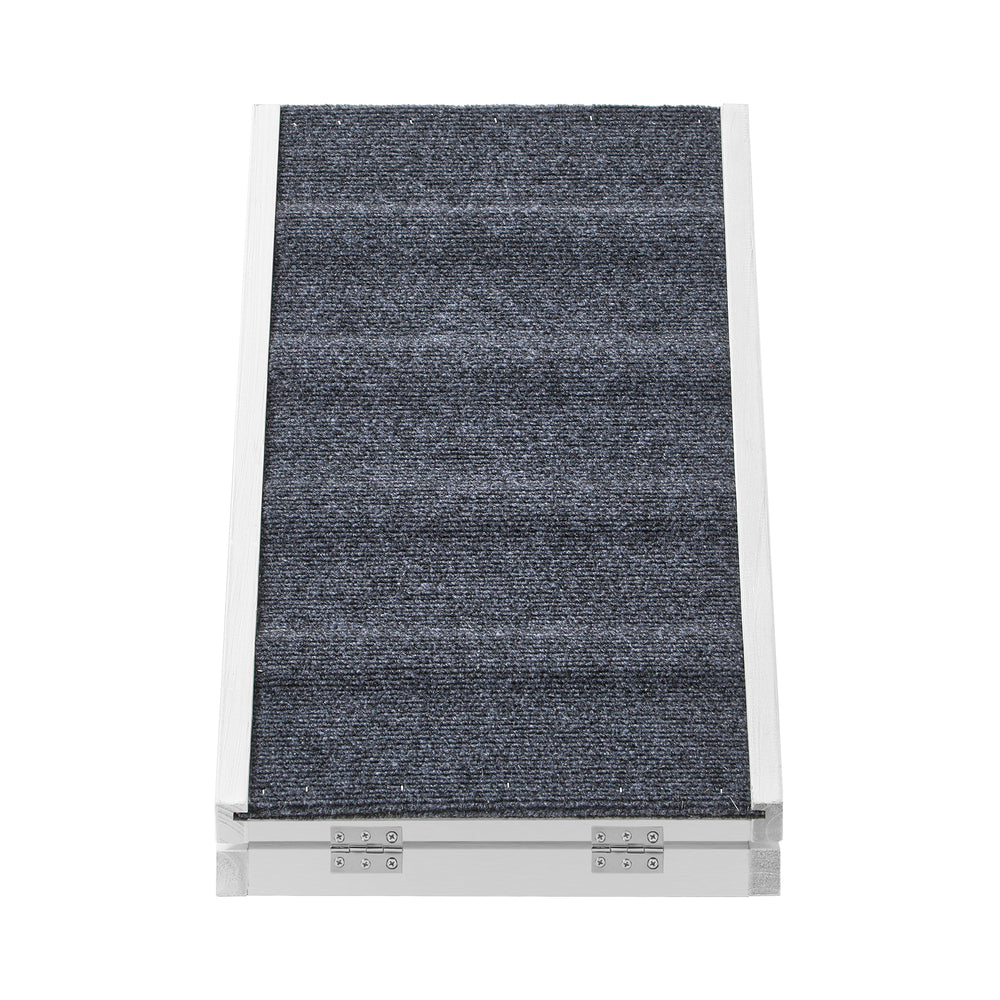 Dog Ramp Adjustable Height Foldable 70cm White