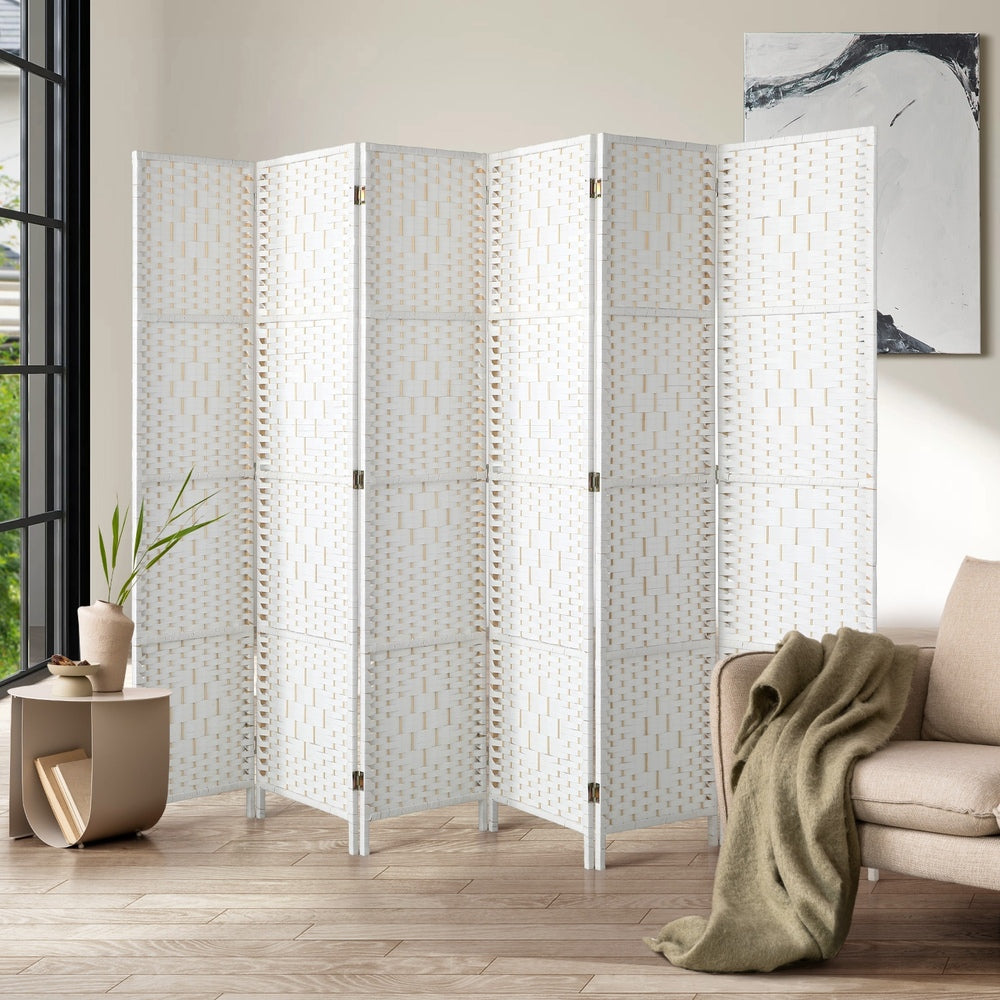Room Divider 6 Panel Privacy Screen White
