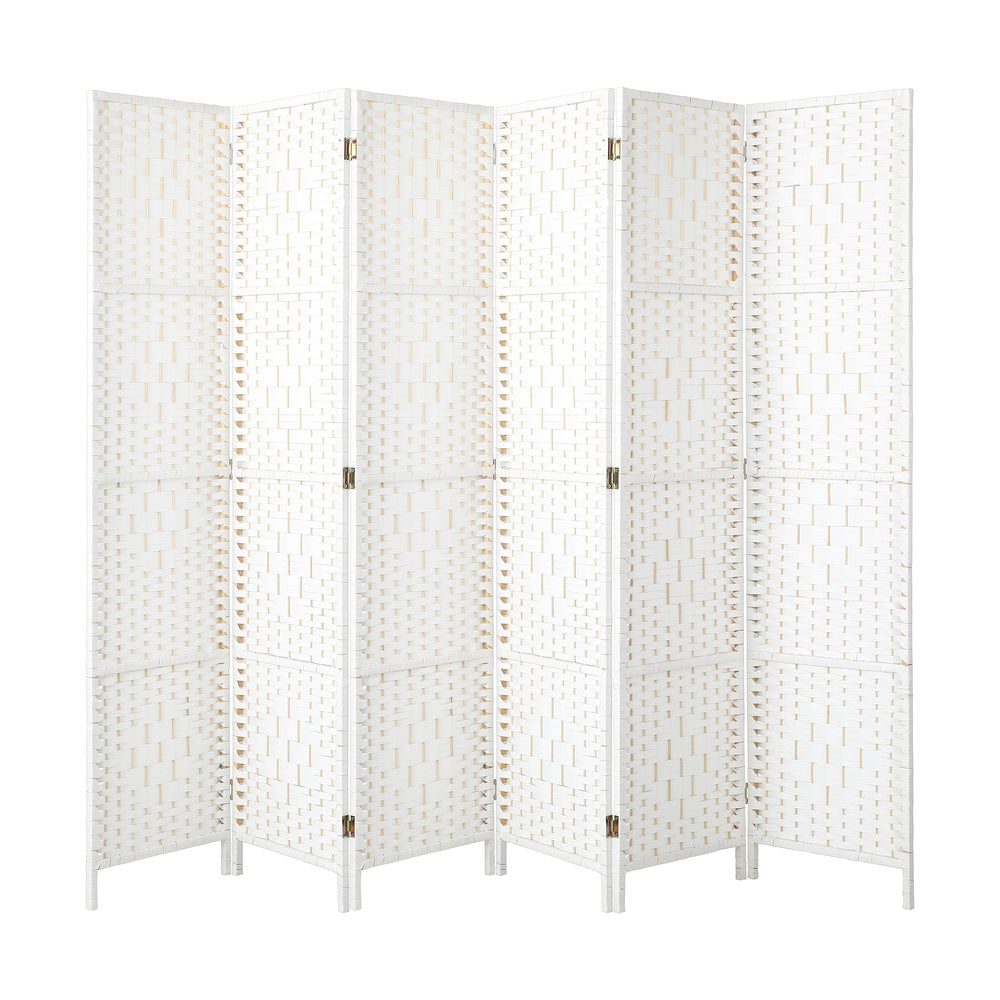 Room Divider 6 Panel Privacy Screen White