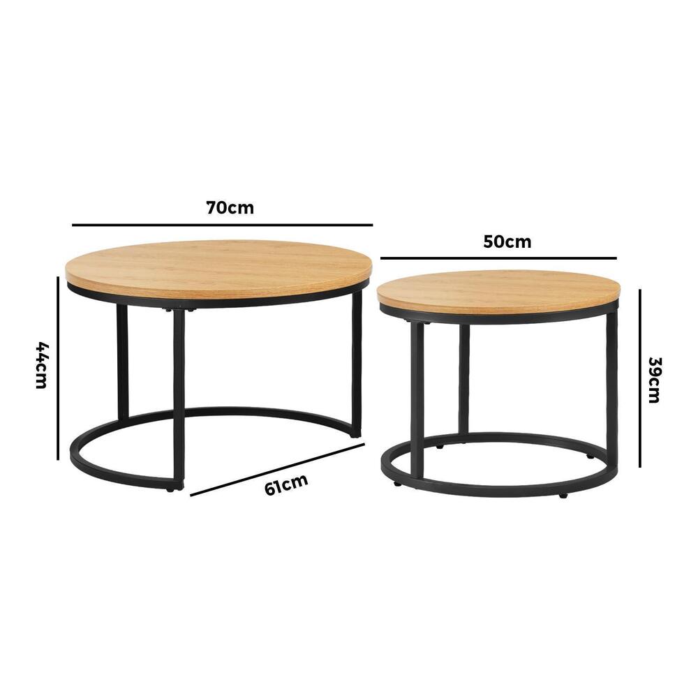 Set of 2 Round Nesting Coffee Tables