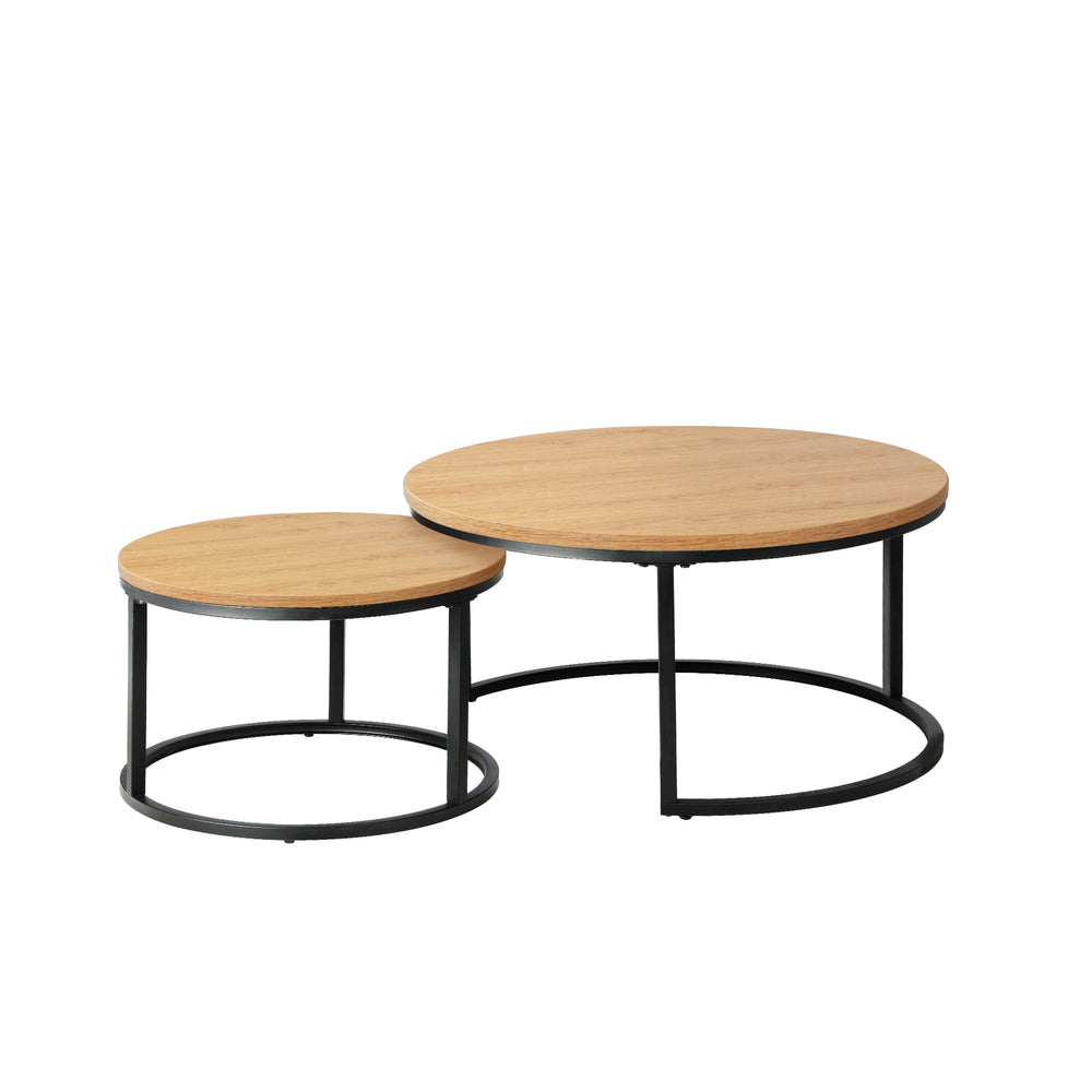 Set of 2 Round Nesting Coffee Tables