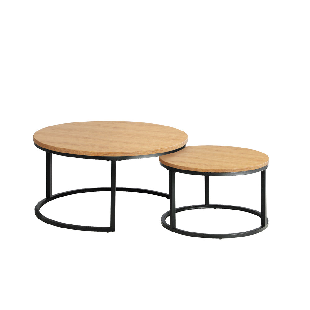 Set of 2 Round Nesting Coffee Tables