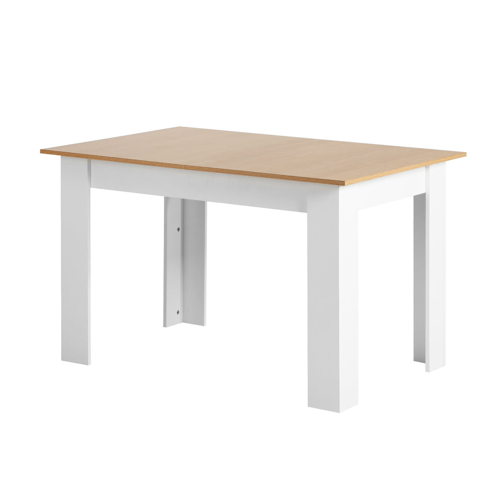 Extendable Wooden and White Dining Table 160cm