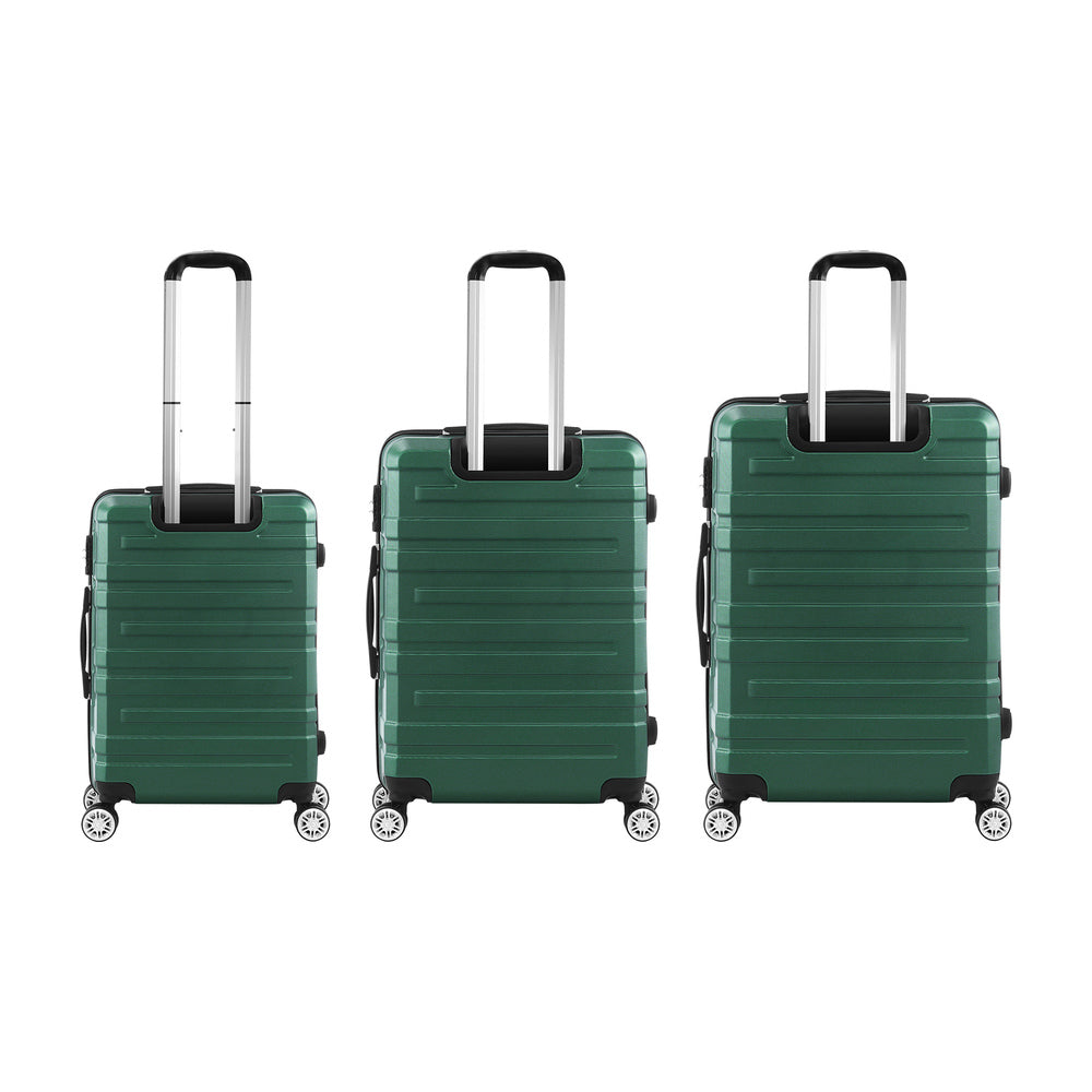 3pcs Hard Case Luggage Set with TSA Lock Green
