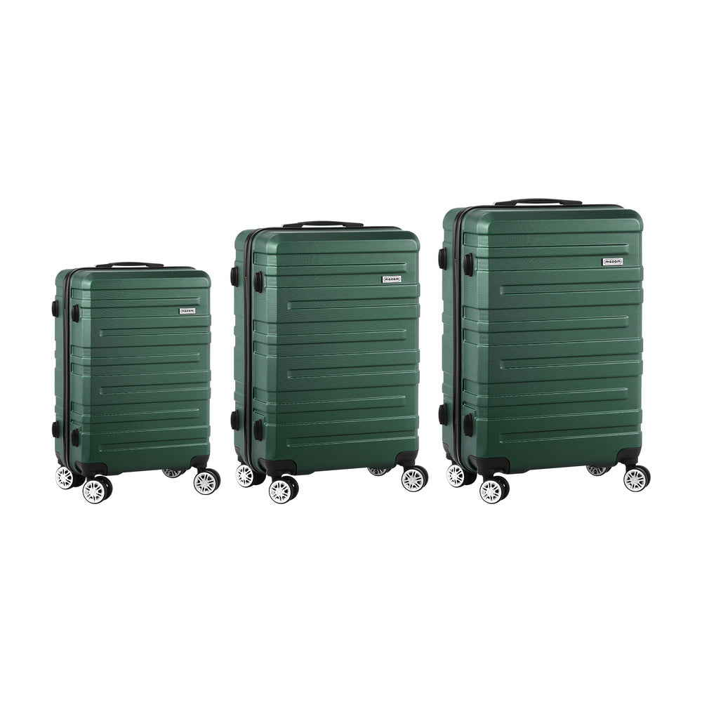 3pcs Hard Case Luggage Set with TSA Lock Green