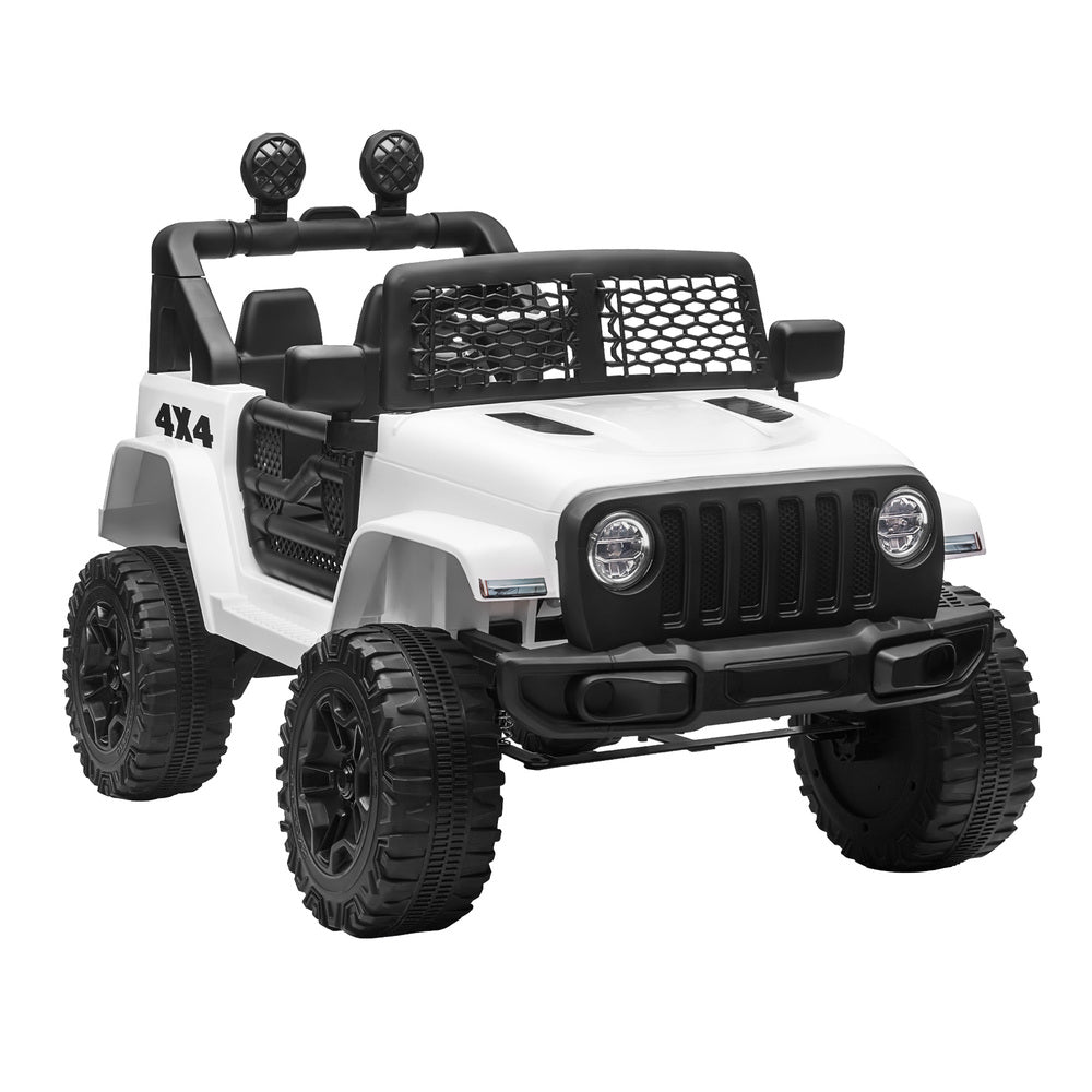 Kids Ride-On Car with Twin Motors and Remote White