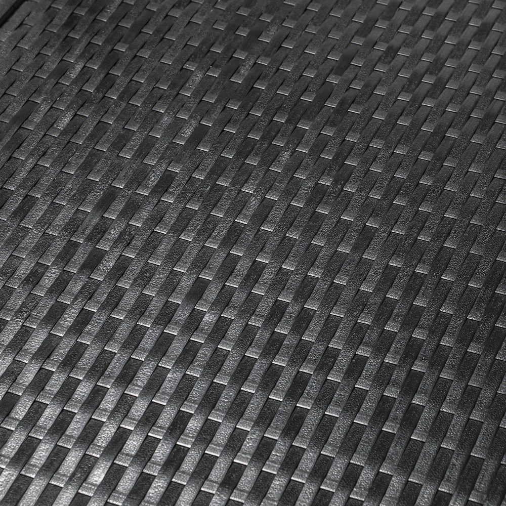 Grey and Black Wheeled Sun Lounger and Table Patio Set