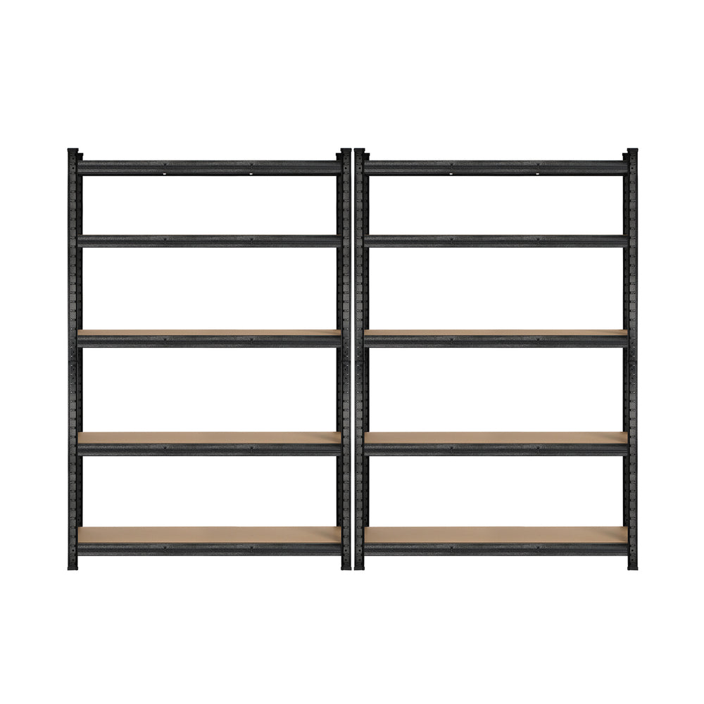 2pcs Warehouse Storage Racks 1.8m Black