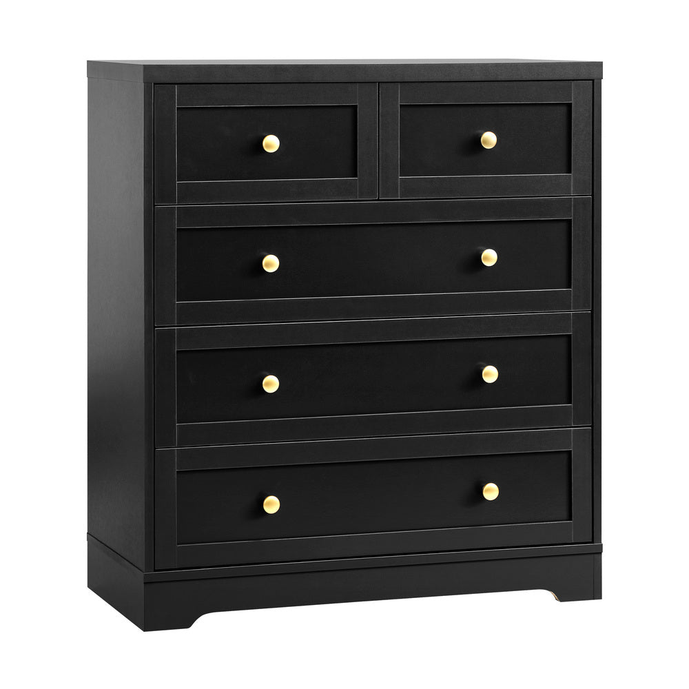 Black Chest of 5 Drawers