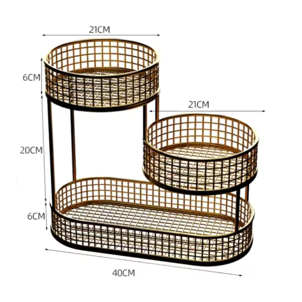 Metal Wire Storage Countertop Fruit Basket Counter Serving Tray