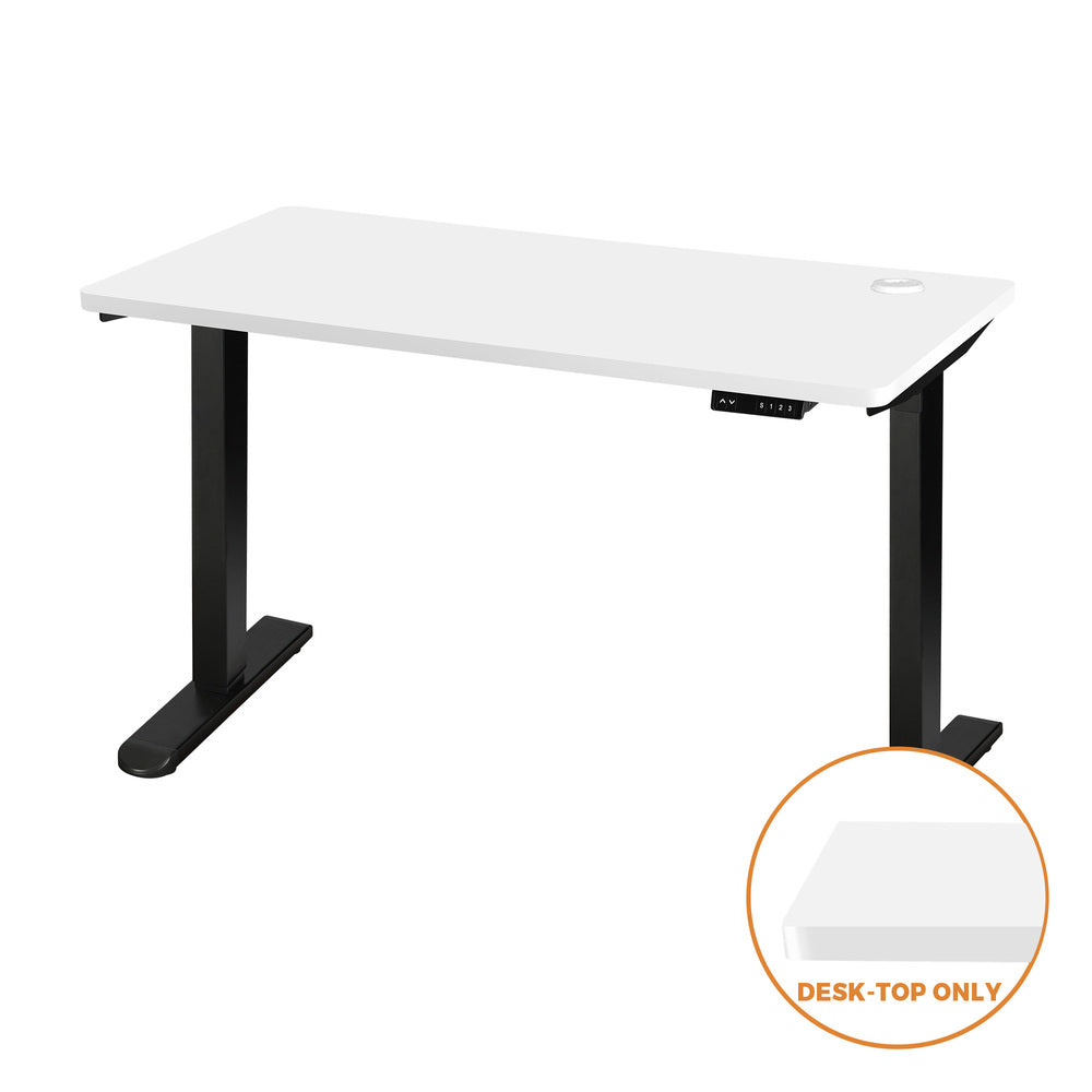 White Standing Desk Top with Drilled Hole 140x70cm